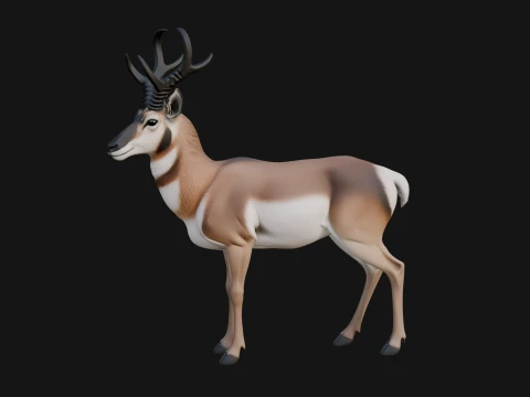 Gazelle Statue Design 1 - 3D Print Model 3D Druckmodell