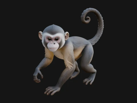 Monkey Statue Design 1 - 3D Print Model Model Cetak 3D