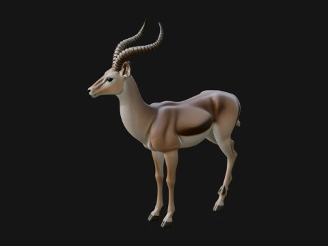 Gazelle Statue Design 2 - 3D Print Model 3D Druckmodell