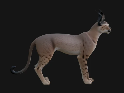 Serval Cat Statue Design 1 - 3D Print Model 3D 프린트 모델