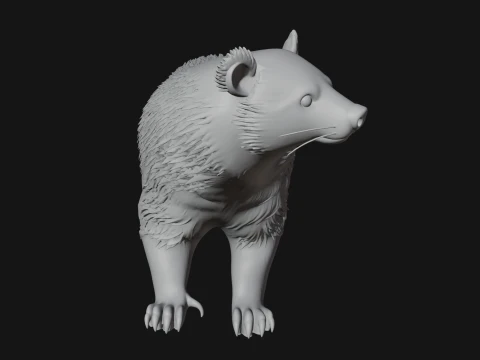 Spotted Hyena Statue Design 1 - 3D Print Model 3D Print Model