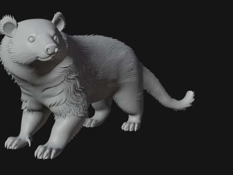 Spotted Hyena Statue Design 1 - 3D Print Model 3D Print Model