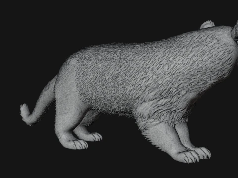 Spotted Hyena Statue Design 1 - 3D Print Model 3D Print Model