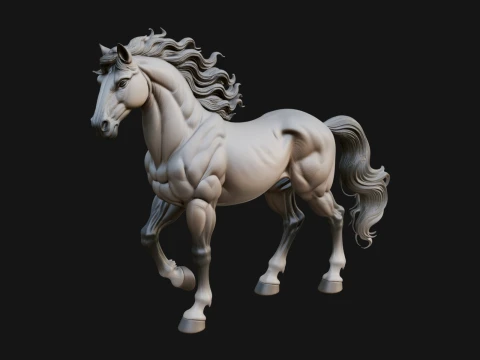 Galloping Horse Statue Design 1 - 3D Print Model 3Dプリントモデル