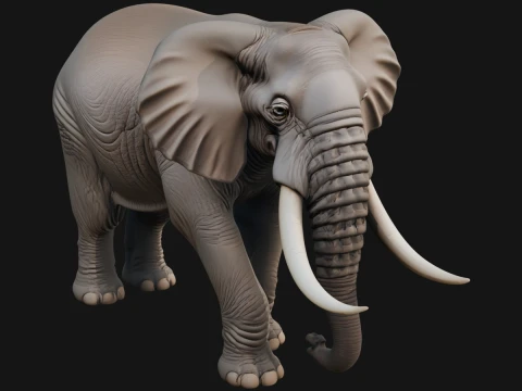 Elephant Statue Design 1 - 3D Print Model 3D Druckmodell