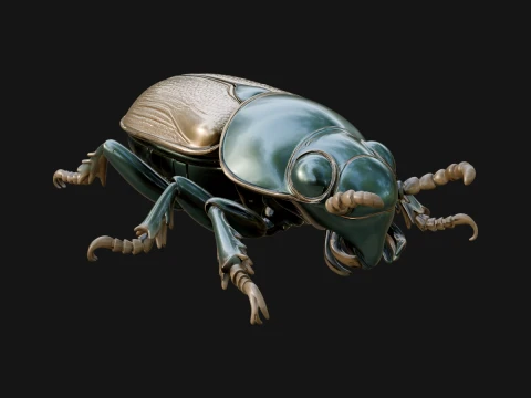 Beetle Statue Design 4 - 3D Print Model 3D 打印模型