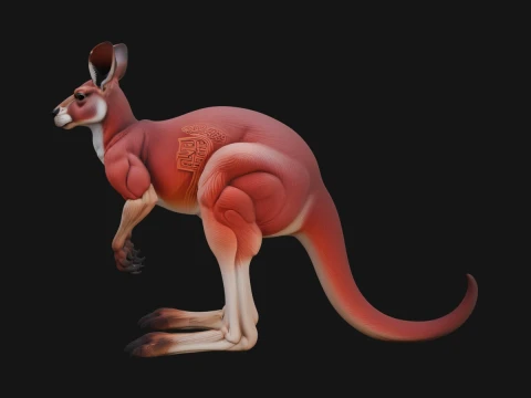 Kangaroo Statue Design 2 - 3D Print Model 3D Print Model
