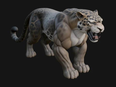 Jaguar Statue Design 1 - 3D Print Model 3D Druckmodell