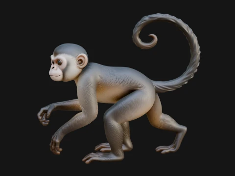 Monkey Statue Design 3 - 3D Print Model Model Cetak 3D