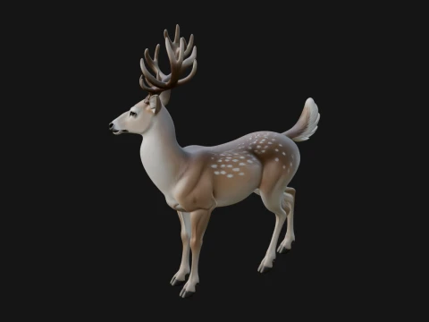 Stag Deer Statue Design 2 - 3D Print Model 3Dプリントモデル
