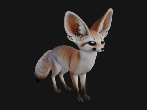 Fennec Fox Statue Design 1 - 3D Print Model 3D Print Model