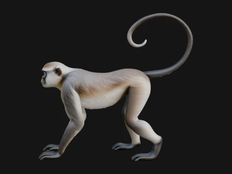 Monkey Statue Design 4 - 3D Print Model Model Cetak 3D
