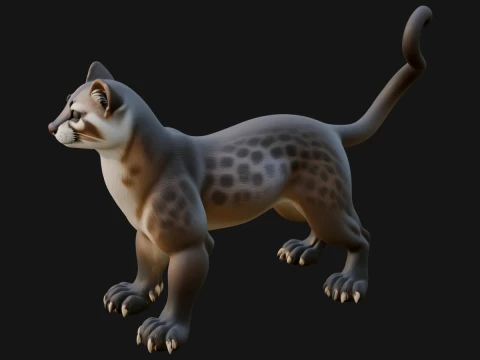 Ocelot Cat Statue Design 4 - 3D Print Model 3D Print Model