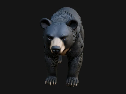 Black Bear Statue Design 2 - 3D Print Model 3D Print Model