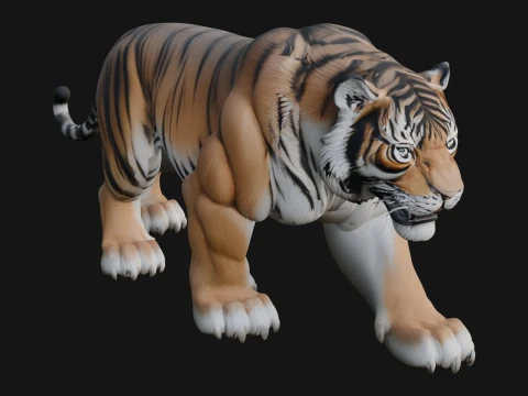 Bengal Tiger Statue Design 1 - 3D Print Model 3D Print Model