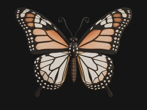 Monarch Butterfly Statue Design 1 - 3D Print Model 3D Print Model