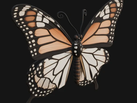 Monarch Butterfly Statue Design 1 - 3D Print Model 3D Print Model