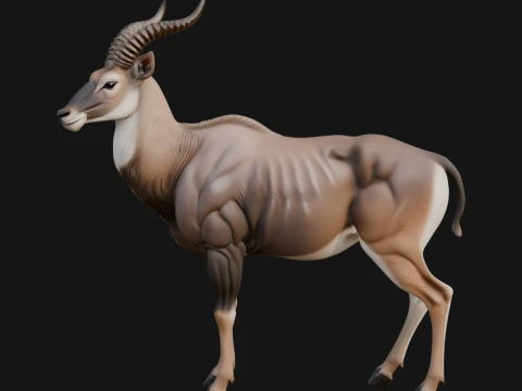 Gazelle Statue Design 5 - 3D Print Model 3D Print Model