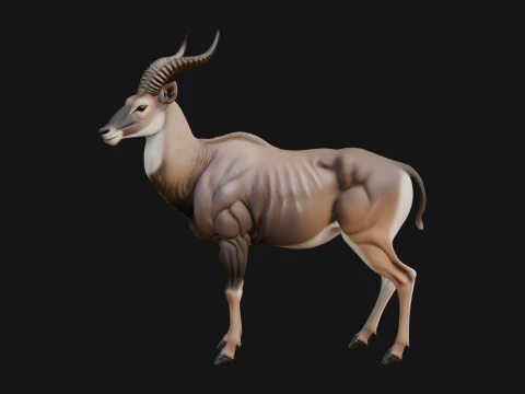 Gazelle Statue Design 5 - 3D Print Model 3D Druckmodell