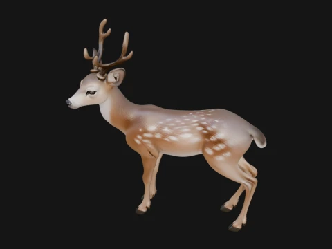 Stag Deer Statue Design 3 - 3D Print Model 3Dプリントモデル