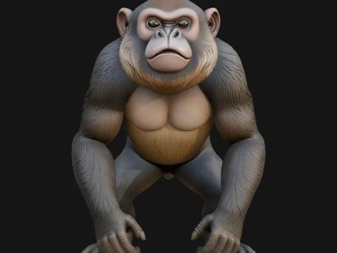 Monkey Statue Design 5 - 3D Print Model 3D Print Model