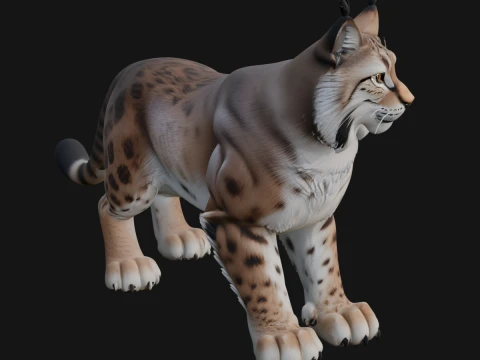 Eurasian Lynx Statue Design 1 - 3D Print Model 3D Print Model