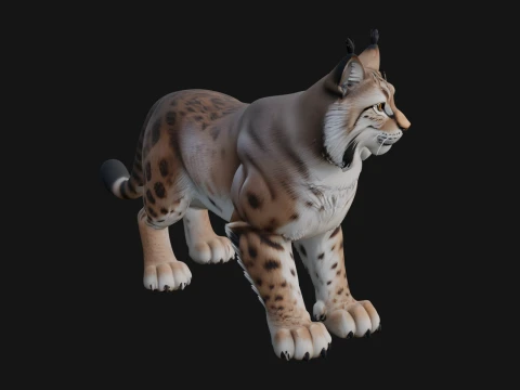 Eurasian Lynx Statue Design 1 - 3D Print Model 3D 프린트 모델