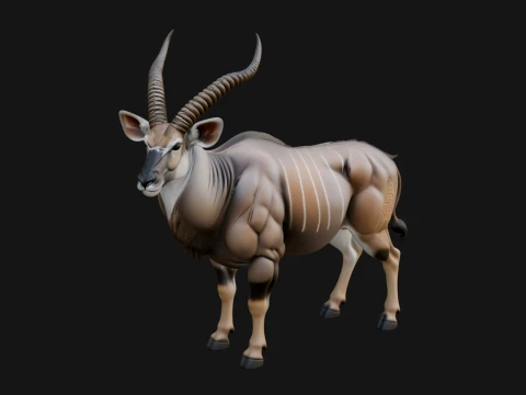 Gazelle Statue Design 6 - 3D Print Model 3D Druckmodell