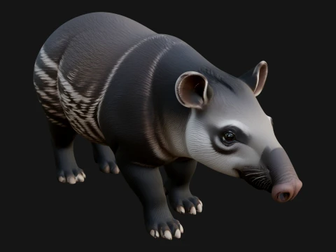 Lowland Tapir Statue Design 2 - 3D Print Model 3D Print Model