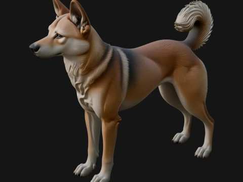 Dingo Dog Statue Design 1 - 3D Print Model 3D Print Model