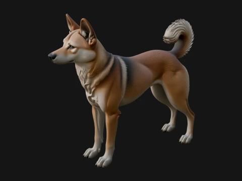 Dingo Dog Statue Design 1 - 3D Print Model 3D Принт Модель