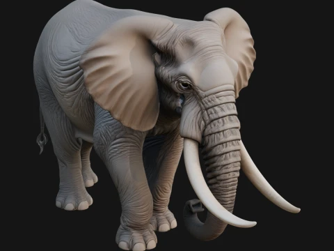 Elephant Statue Design 2 - 3D Print Model 3D Print Model