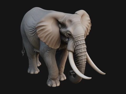 Elephant Statue Design 2 - 3D Print Model Model do druku 3D