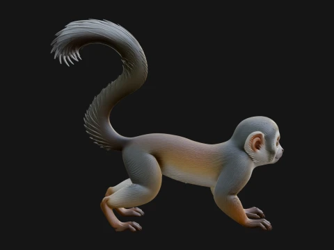 Monkey Statue Design 8 - 3D Print Model 3D 프린트 모델