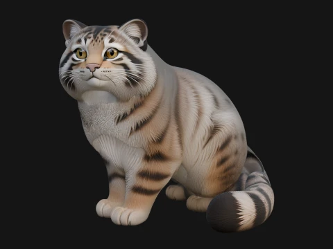Pallas Cat Statue Design 1 - 3D Print Model 3D 프린트 모델