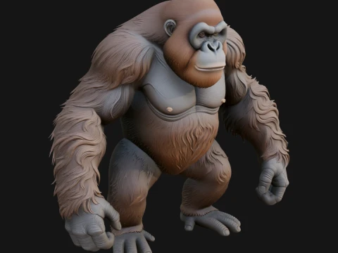 Orangutan Statue Design 1 - 3D Print Model 3D Print Model
