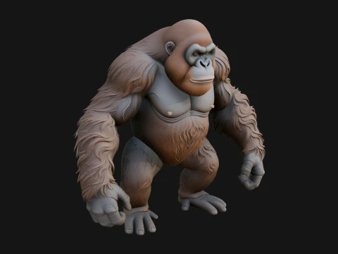 Orangutan Statue Design 1 - 3D Print Model 3D 프린트 모델