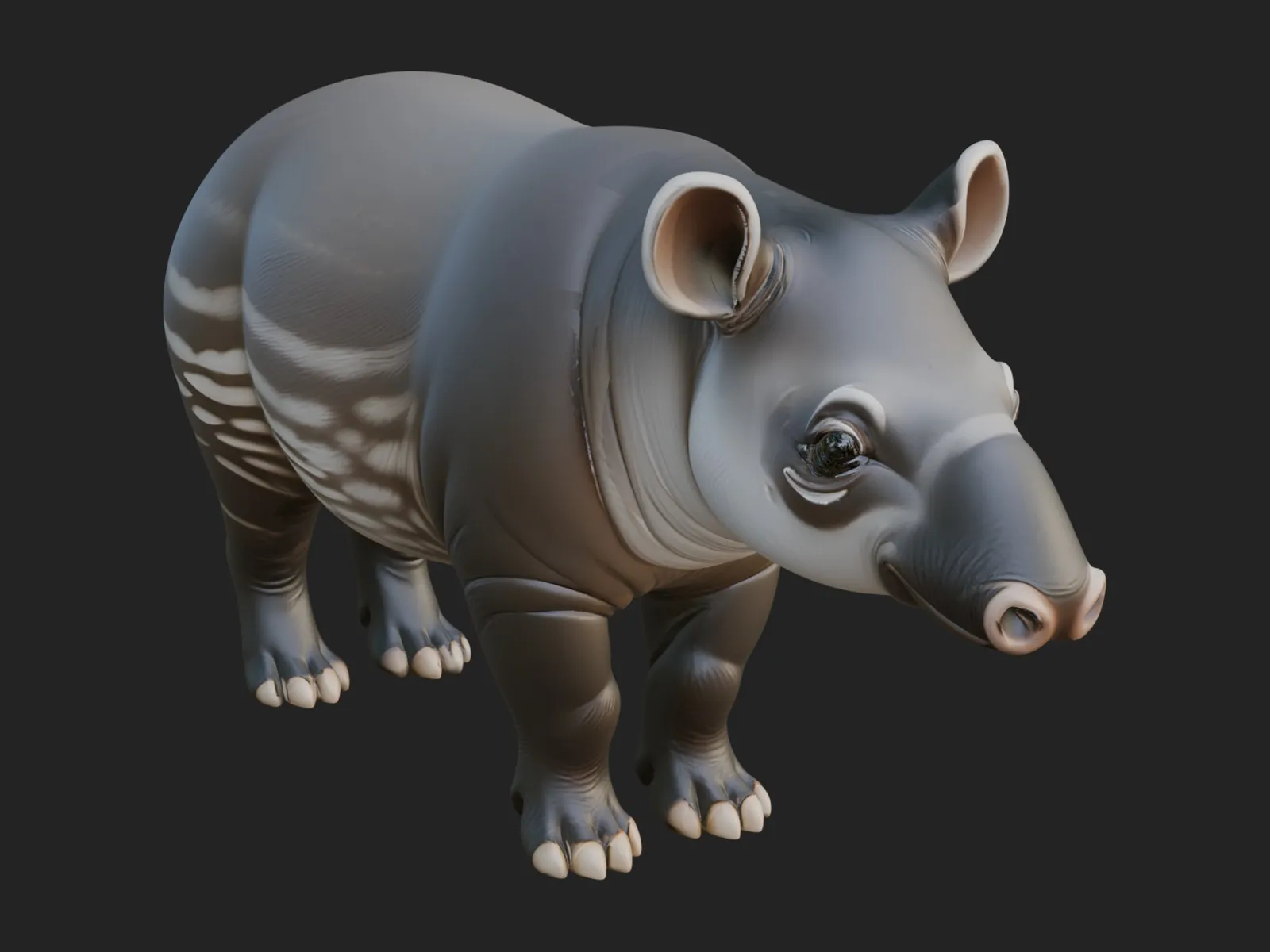 Lowland Tapir Statue Design 4 - 3D Print Model 3D Print Model .c4d .max .obj .3ds .fbx .stl .blend 