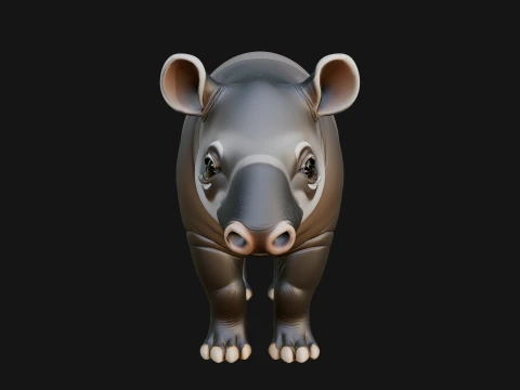 Lowland Tapir Statue Design 4 - 3D Print Model 3D Print Model