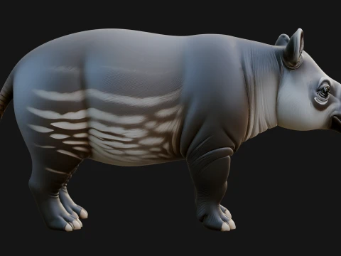 Lowland Tapir Statue Design 4 - 3D Print Model 3D Print Model