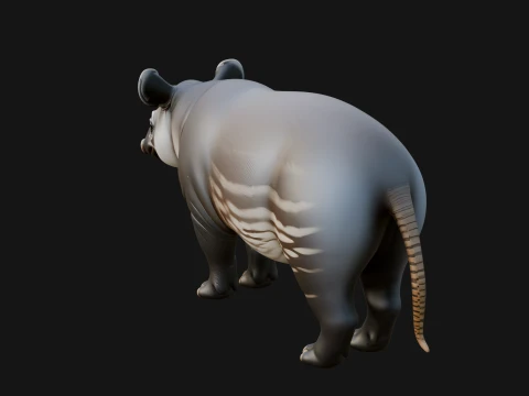 Lowland Tapir Statue Design 4 - 3D Print Model 3D Print Model