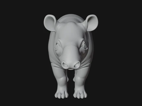 Lowland Tapir Statue Design 4 - 3D Print Model 3D Print Model