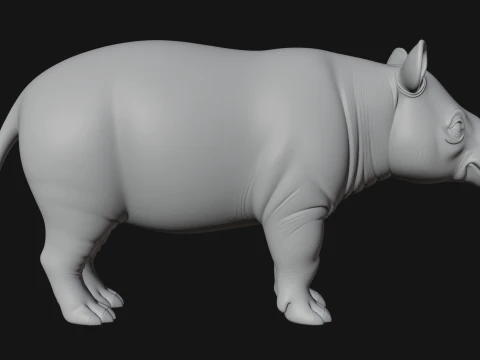 Lowland Tapir Statue Design 4 - 3D Print Model 3D Print Model
