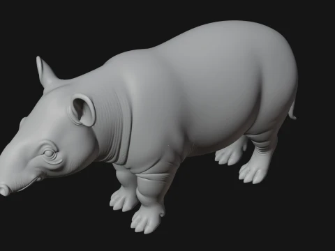 Lowland Tapir Statue Design 4 - 3D Print Model 3D Print Model