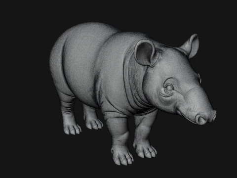 Lowland Tapir Statue Design 4 - 3D Print Model 3D Print Model