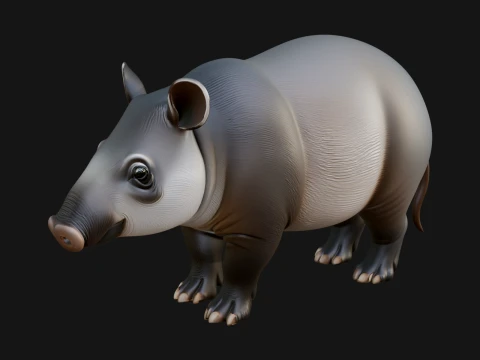 Lowland Tapir Statue Design 5 - 3D Print Model 3D Print Model