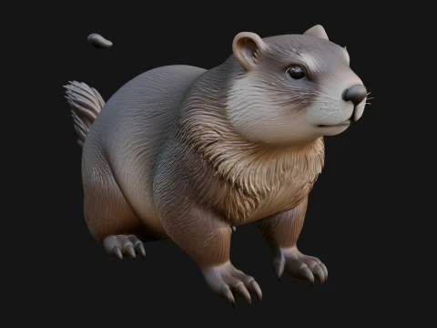 Marmot Statue Design 3 - 3D Print Model Modelo de Impressão 3D