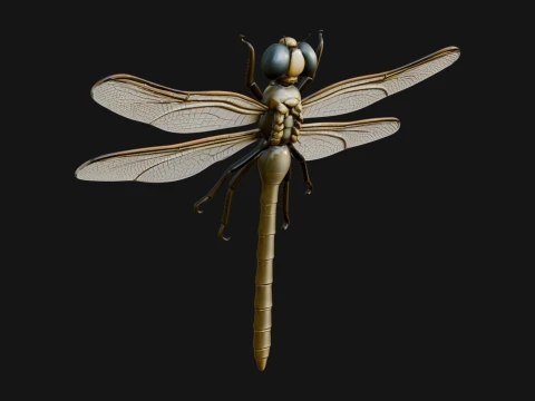 Dragonfly Statue Design 1 - 3D Print Model 3D 打印模型