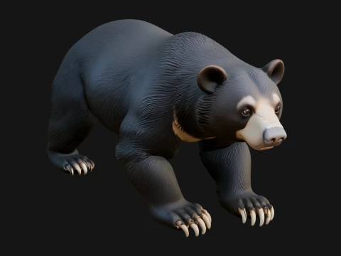 Black Bear Statue Design 3 - 3D Print Model 3D Print Model