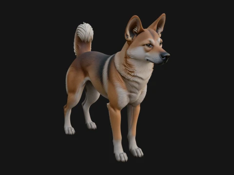 Dingo Dog Statue Design 2 - 3D Print Model 3D Print Model